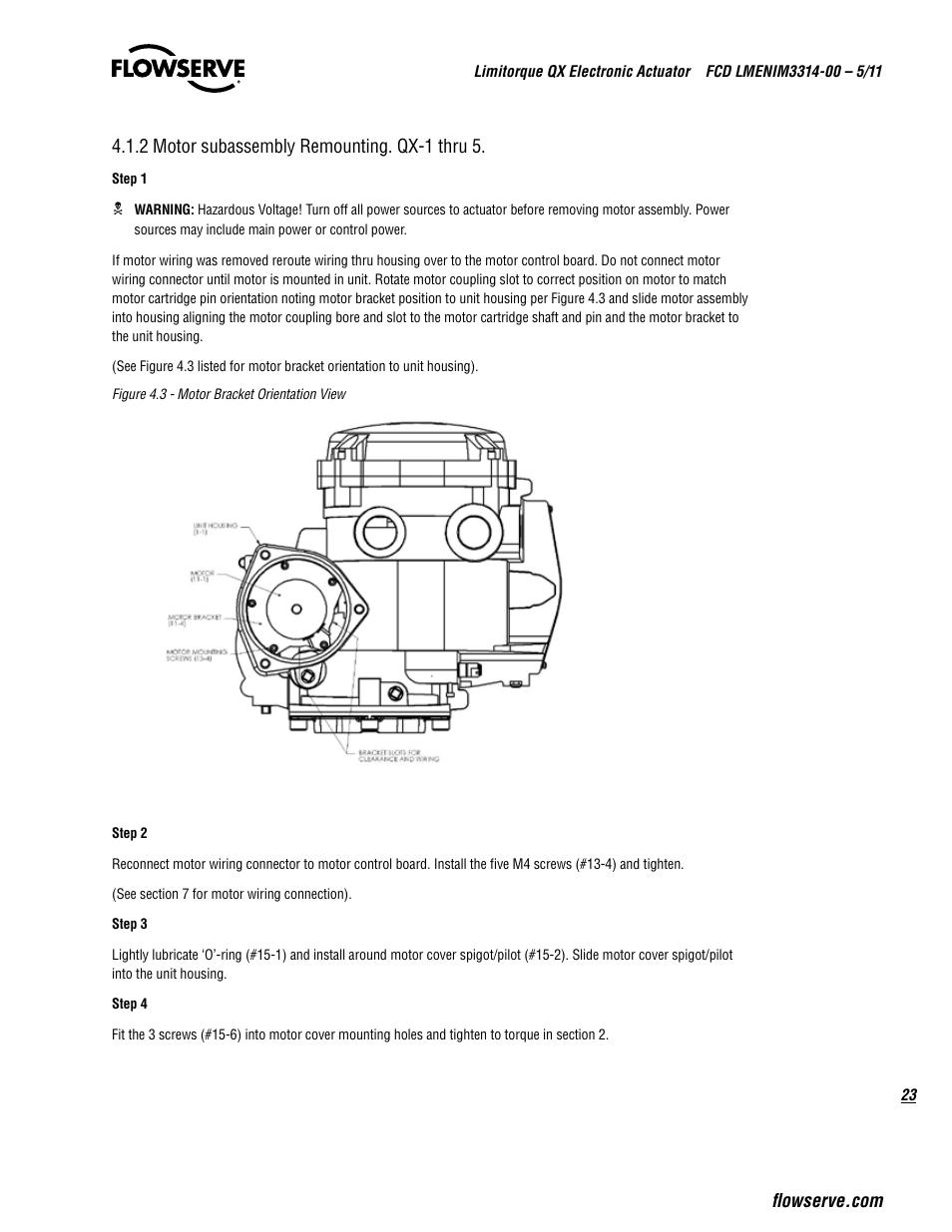 Flowserve QX
 Limitorque User Manual | Page 23 / 82