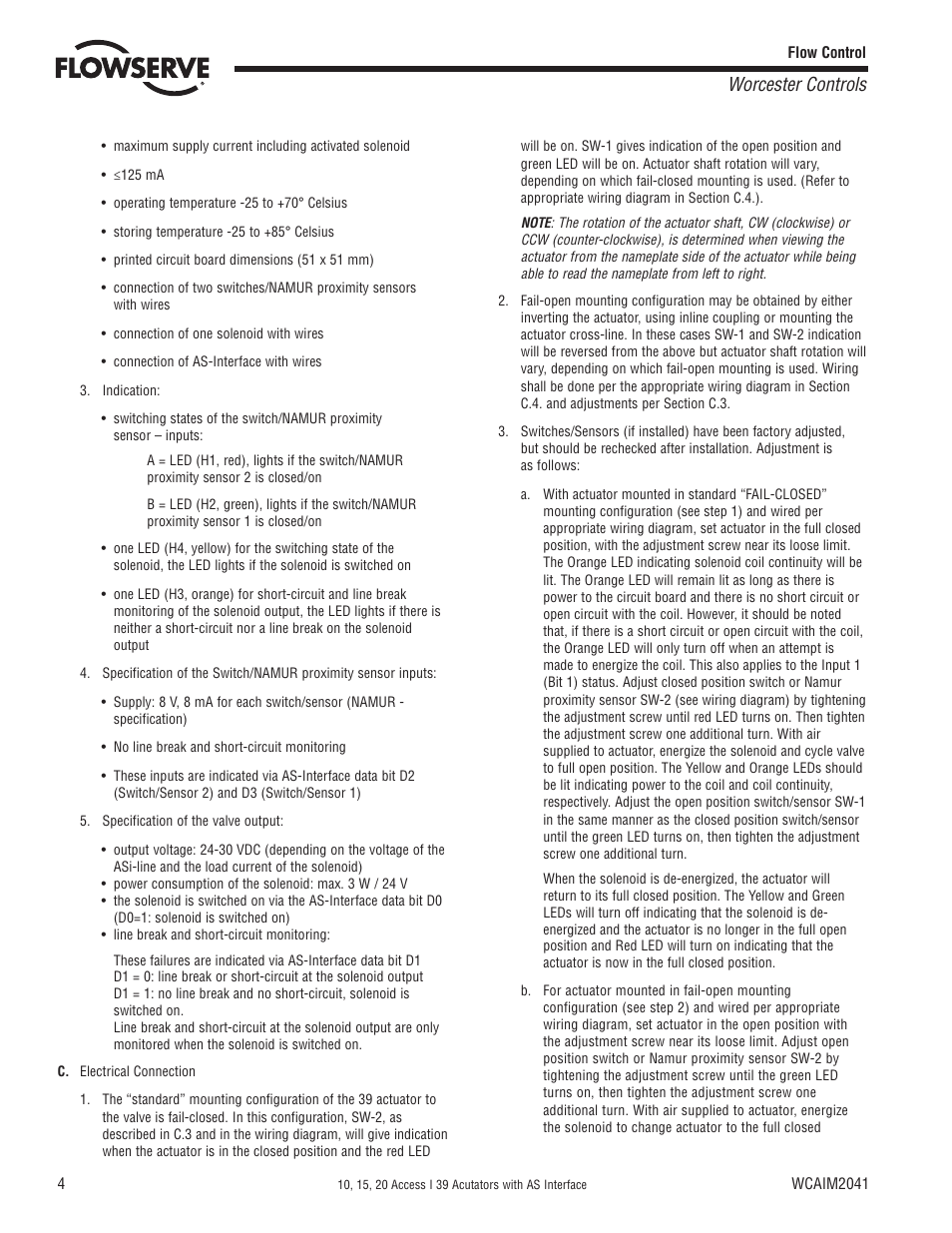 Worcester controls | Flowserve 10 ACCESS I 39 Actuator with AS Interface User Manual | Page 4 / 12