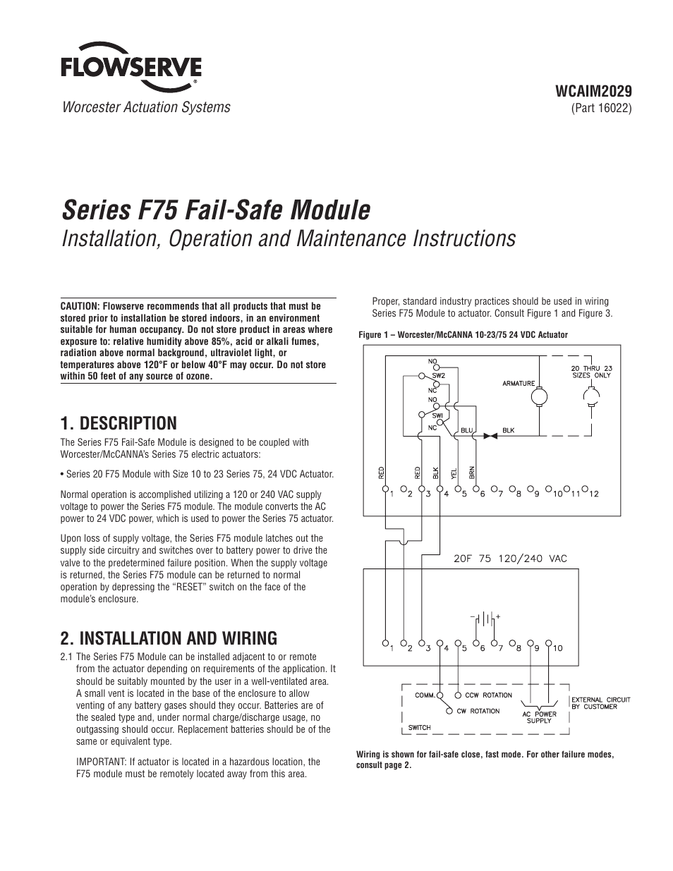 Flowserve F75 Series Fail-Safe Module User Manual | 8 pages