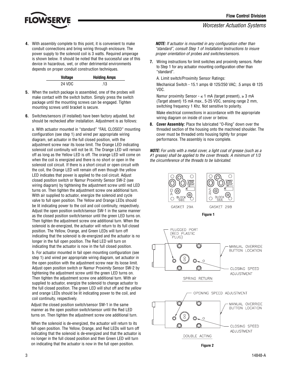 Worcester actuation systems | Flowserve 10-40 39 ACCESS M Mounted Limit Switch User Manual | Page 3 / 8