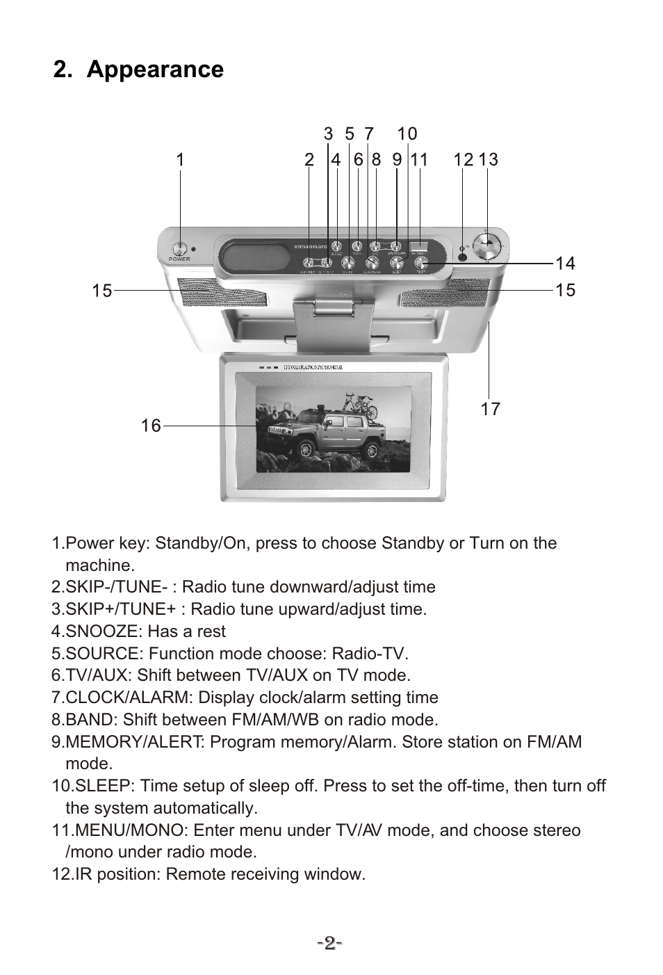 Т³гж 4, Appearance | Curtis KCR2614A User Manual | Page 5 / 20