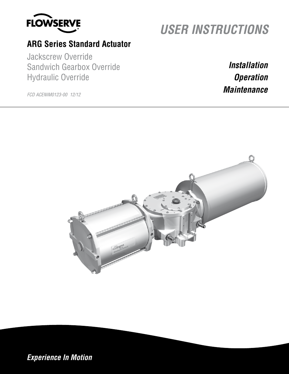 Flowserve ARG Series Standard Actuator User Manual | 12 pages