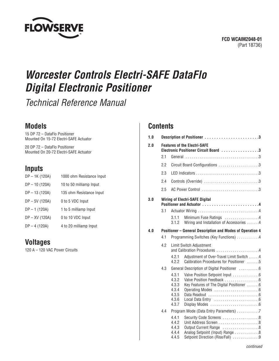 Flowserve Worcester Controls Electri-SAFE DataFlo User Manual | 28 pages