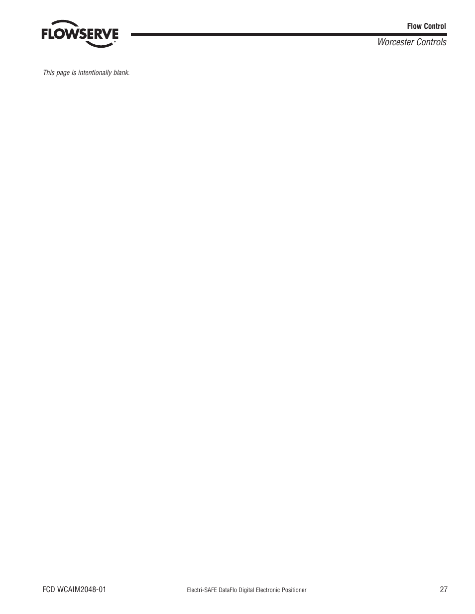 Flowserve Worcester Controls Electri-SAFE DataFlo User Manual | Page 27 / 28