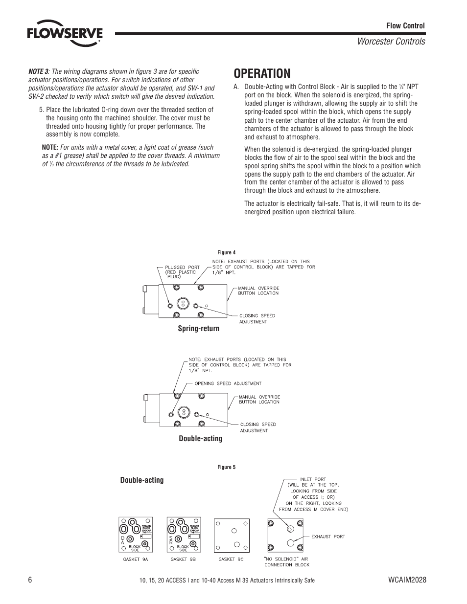 Operation, Worcester controls | Flowserve 10 ACCESS I Worcester Controls User Manual | Page 6 / 16