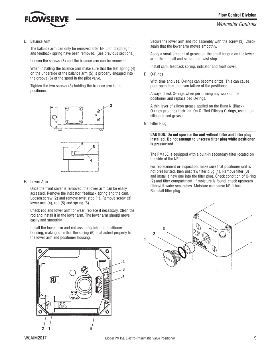 Worcester controls | Flowserve PM15E Electro-Pneumatic Valve Positioner User Manual | Page 9 / 12