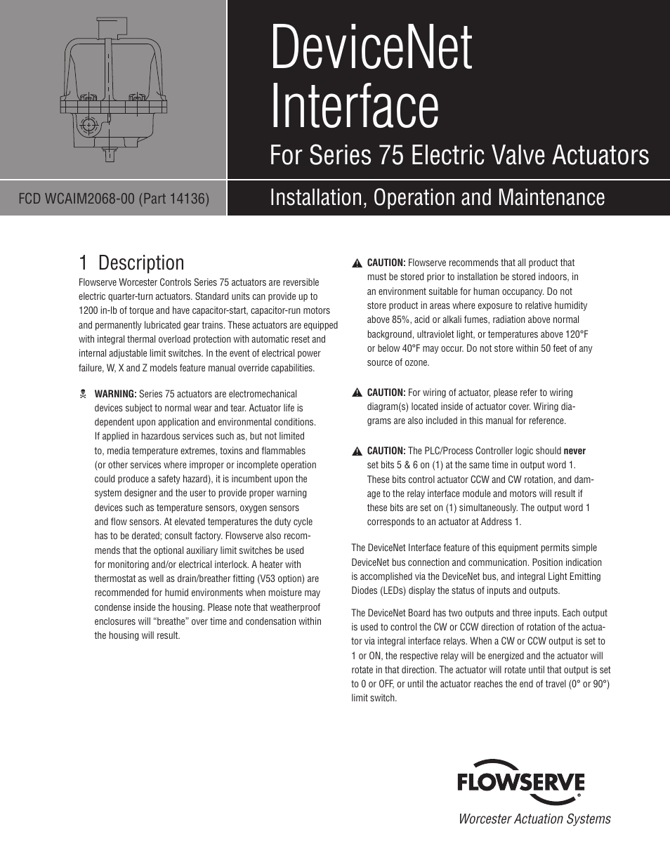 Flowserve 75 Series DeviceNet Interface User Manual | 12 pages