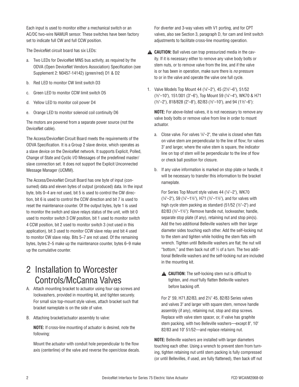 Flowserve 75 Series DeviceNet Interface User Manual | Page 2 / 12