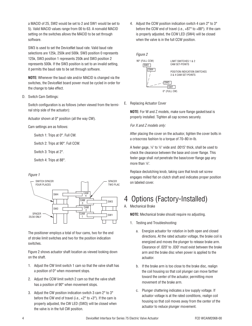 4 options (factory-installed) | Flowserve 75 Series DeviceNet Interface User Manual | Page 4 / 12