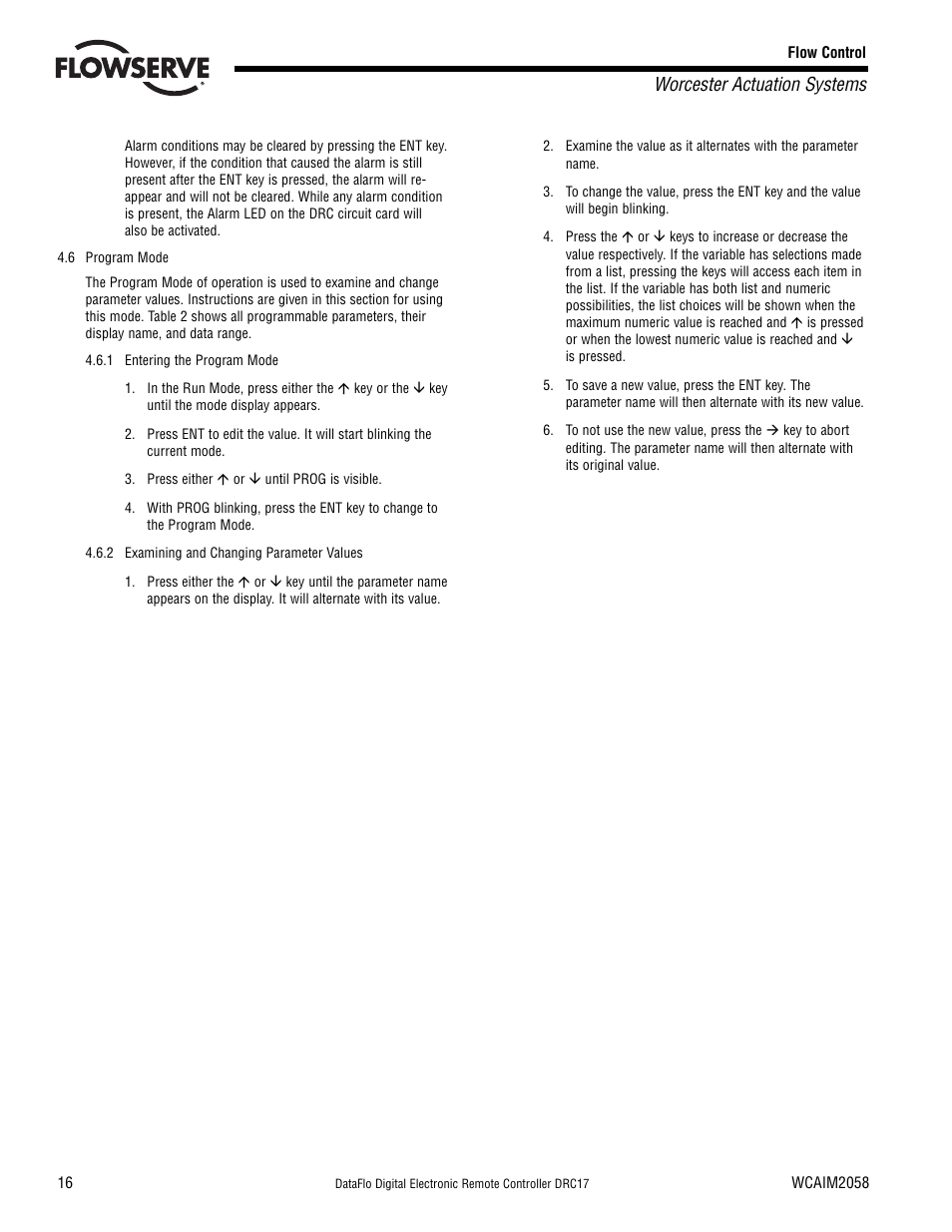 Worcester actuation systems | Flowserve DRC-17 User Manual | Page 16 / 28