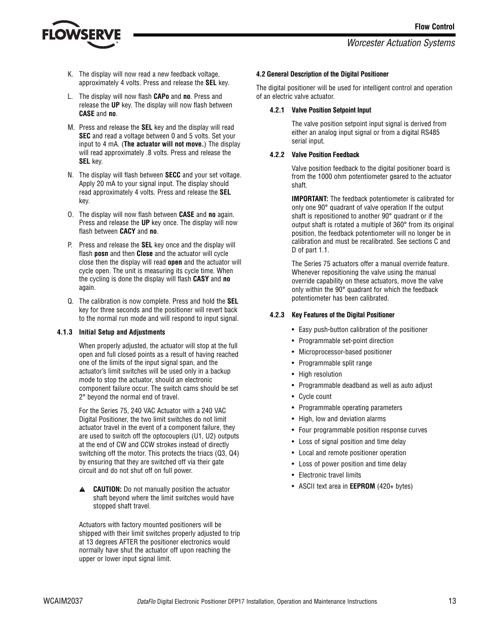 Worcester actuation systems | Flowserve DFP17 User Manual | Page 13 / 32