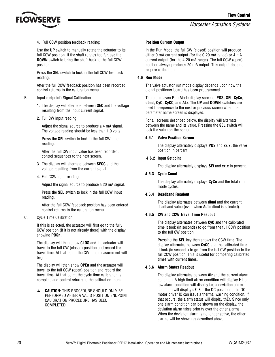 Worcester actuation systems | Flowserve DFP17 User Manual | Page 20 / 32