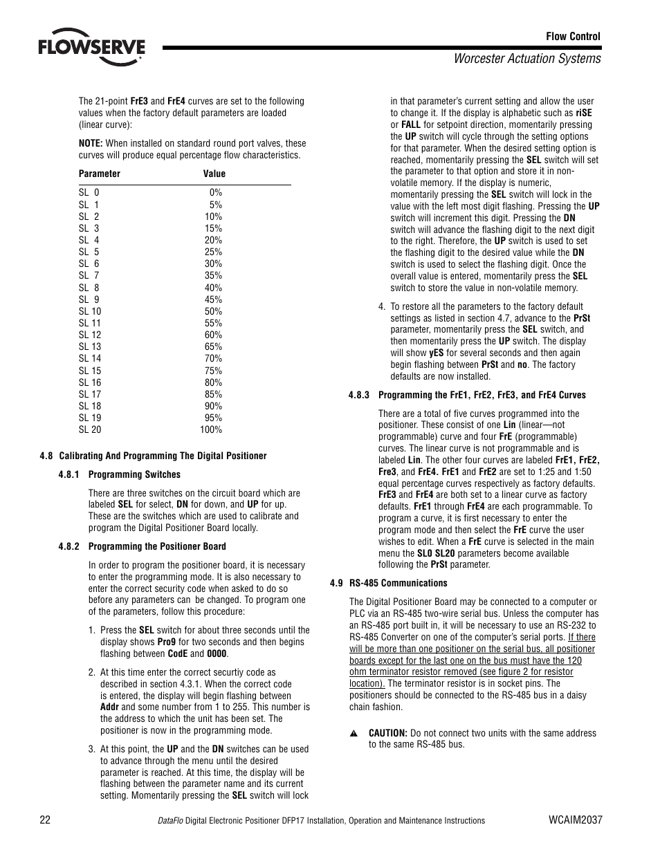 Worcester actuation systems | Flowserve DFP17 User Manual | Page 22 / 32