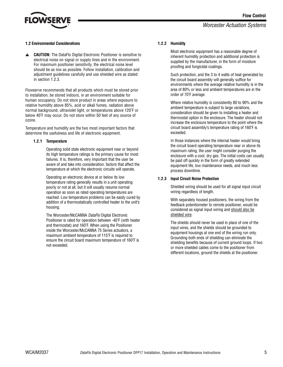Worcester actuation systems | Flowserve DFP17 User Manual | Page 5 / 32