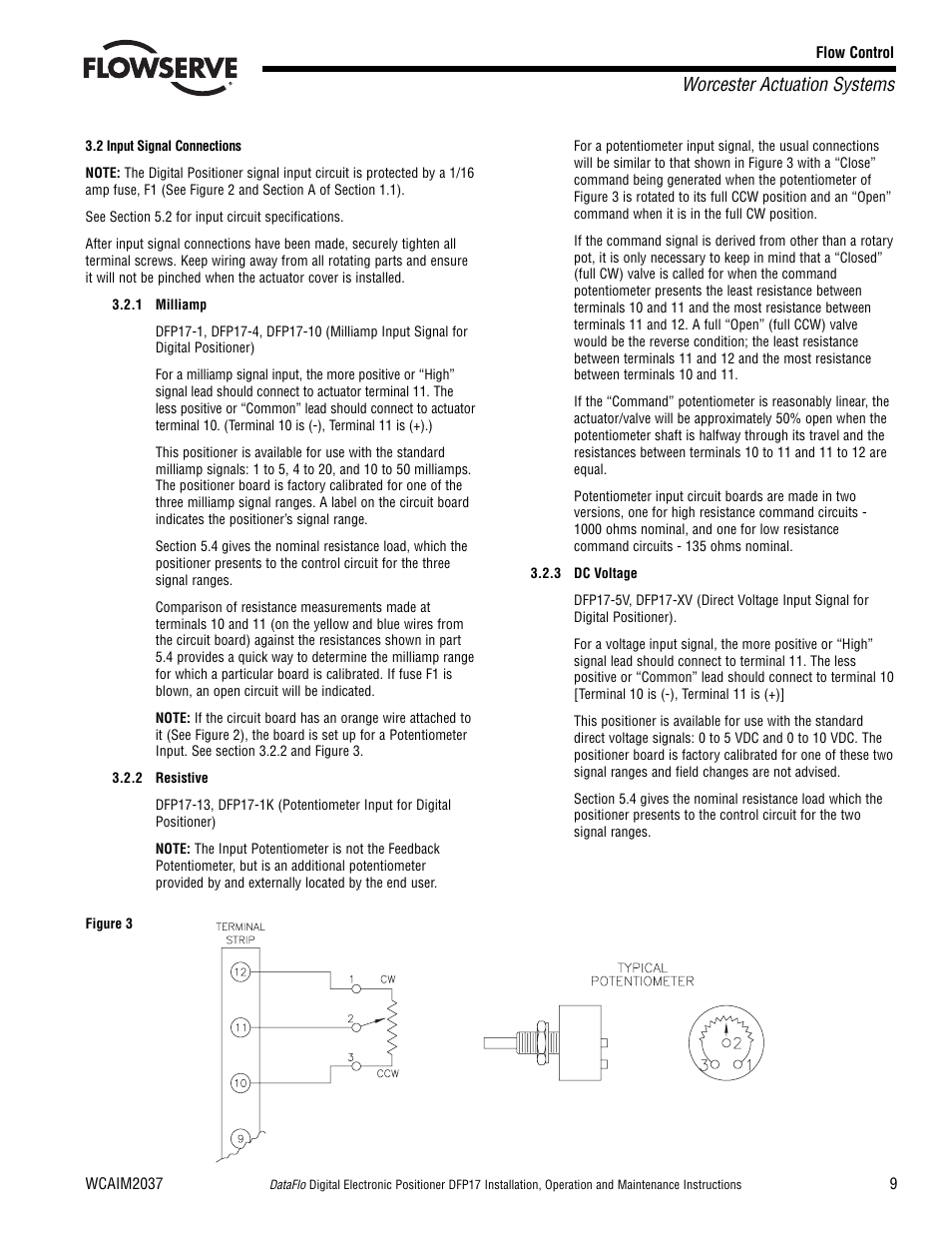 Worcester actuation systems | Flowserve DFP17 User Manual | Page 9 / 32