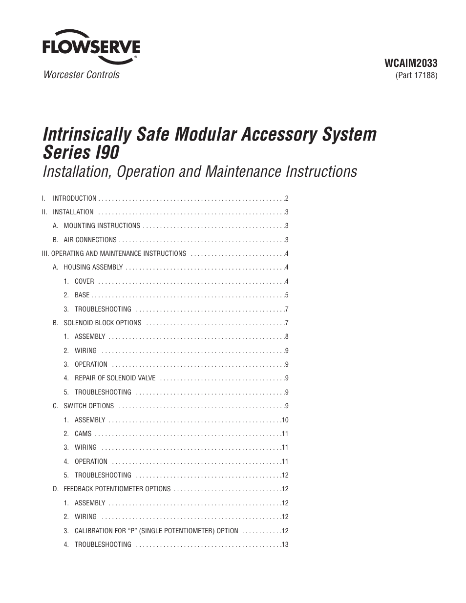 Flowserve I90 Series Intrinsically Safe Modular Accessory System User Manual | 16 pages