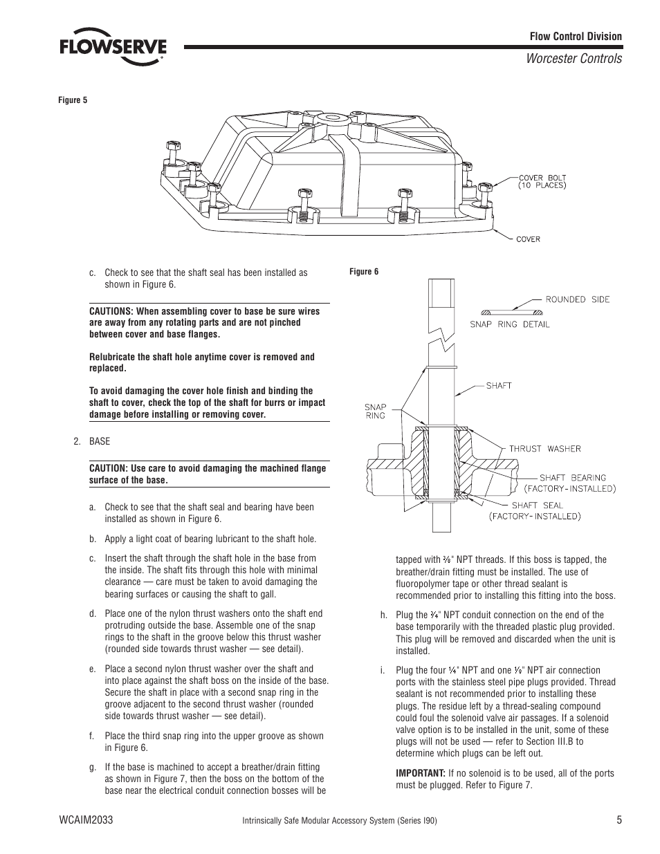 Worcester controls | Flowserve I90 Series Intrinsically Safe Modular Accessory System User Manual | Page 5 / 16