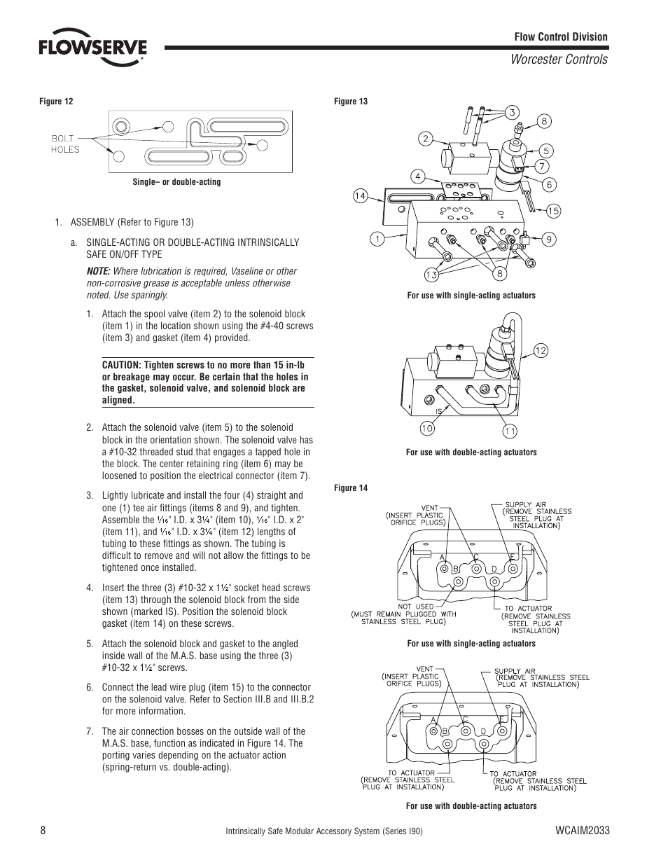 Worcester controls | Flowserve I90 Series Intrinsically Safe Modular Accessory System User Manual | Page 8 / 16