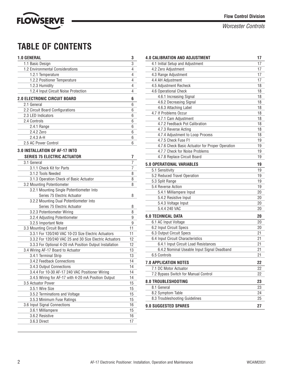 Flowserve AF-17 Electronic Positioner User Manual | Page 2 / 28