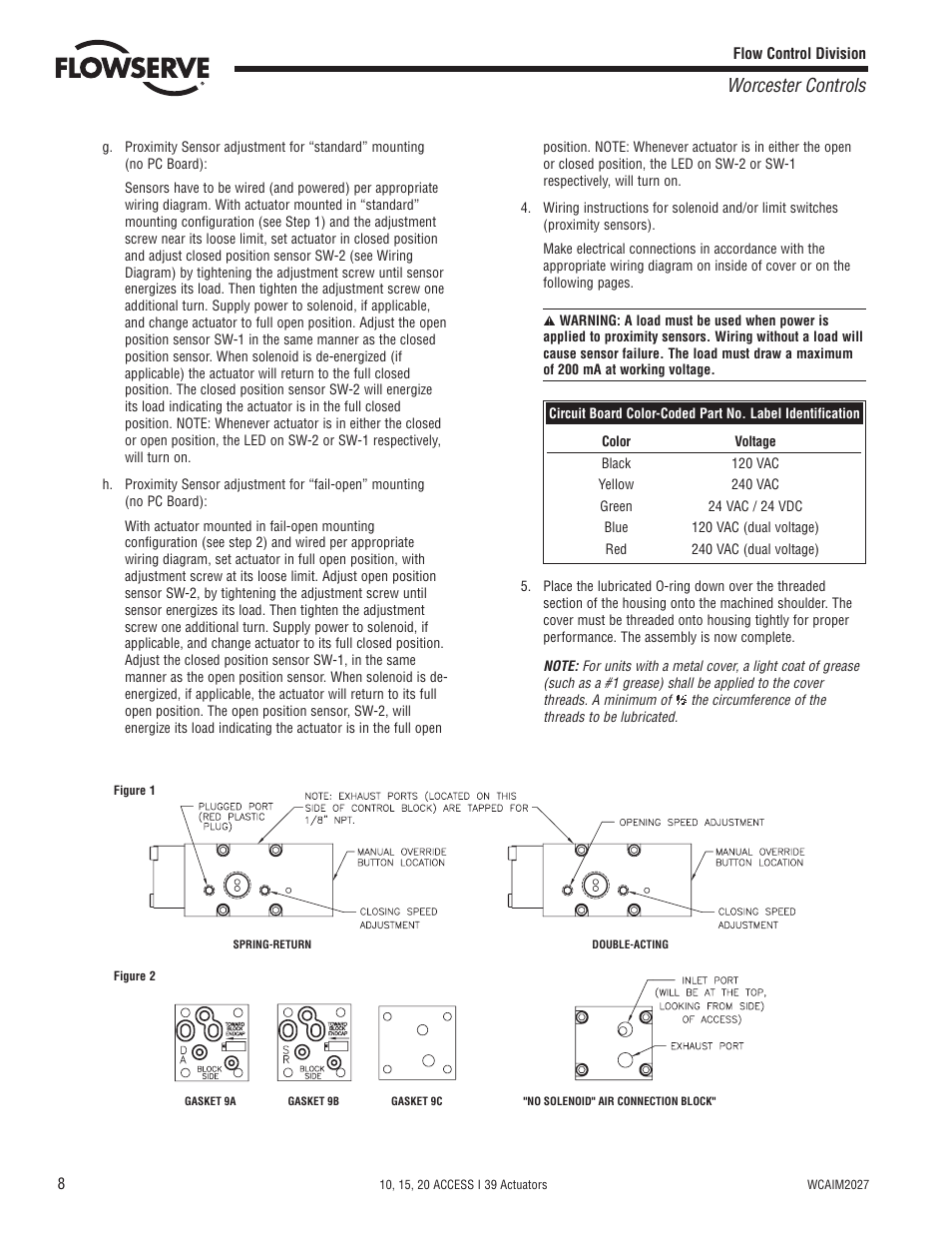 Worcester controls | Flowserve 10 ACCESS I 39 Actuators User Manual | Page 8 / 16