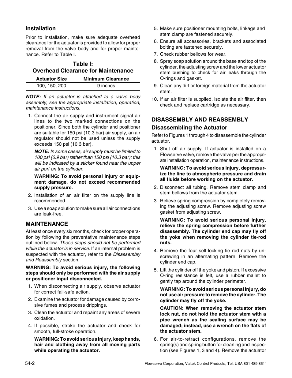 Flowserve Valtek VL-C Spring Cylinder Linear Actuators User Manual | Page 2 / 8