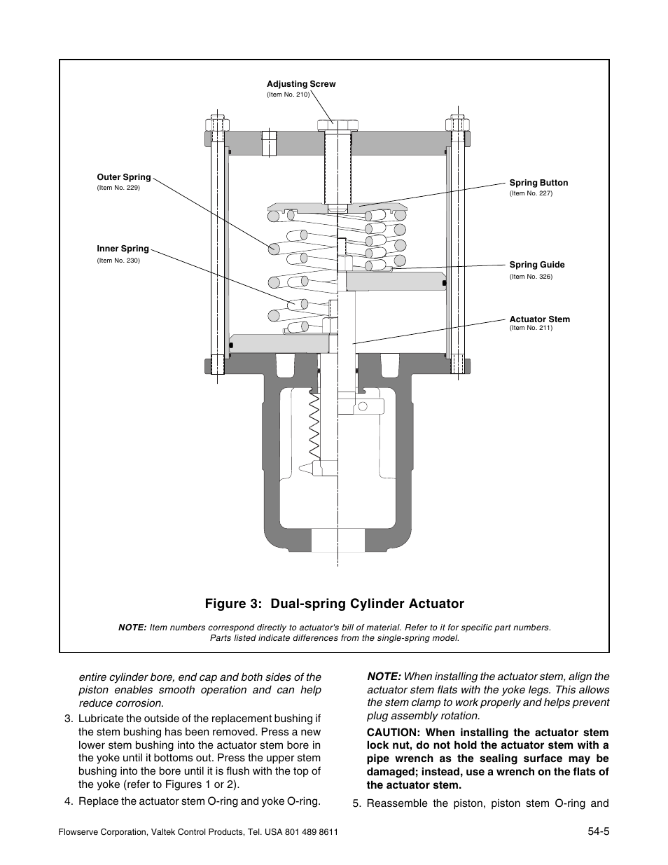 Figure 3: dual-spring cylinder actuator | Flowserve Valtek VL-C Spring Cylinder Linear Actuators User Manual | Page 5 / 8