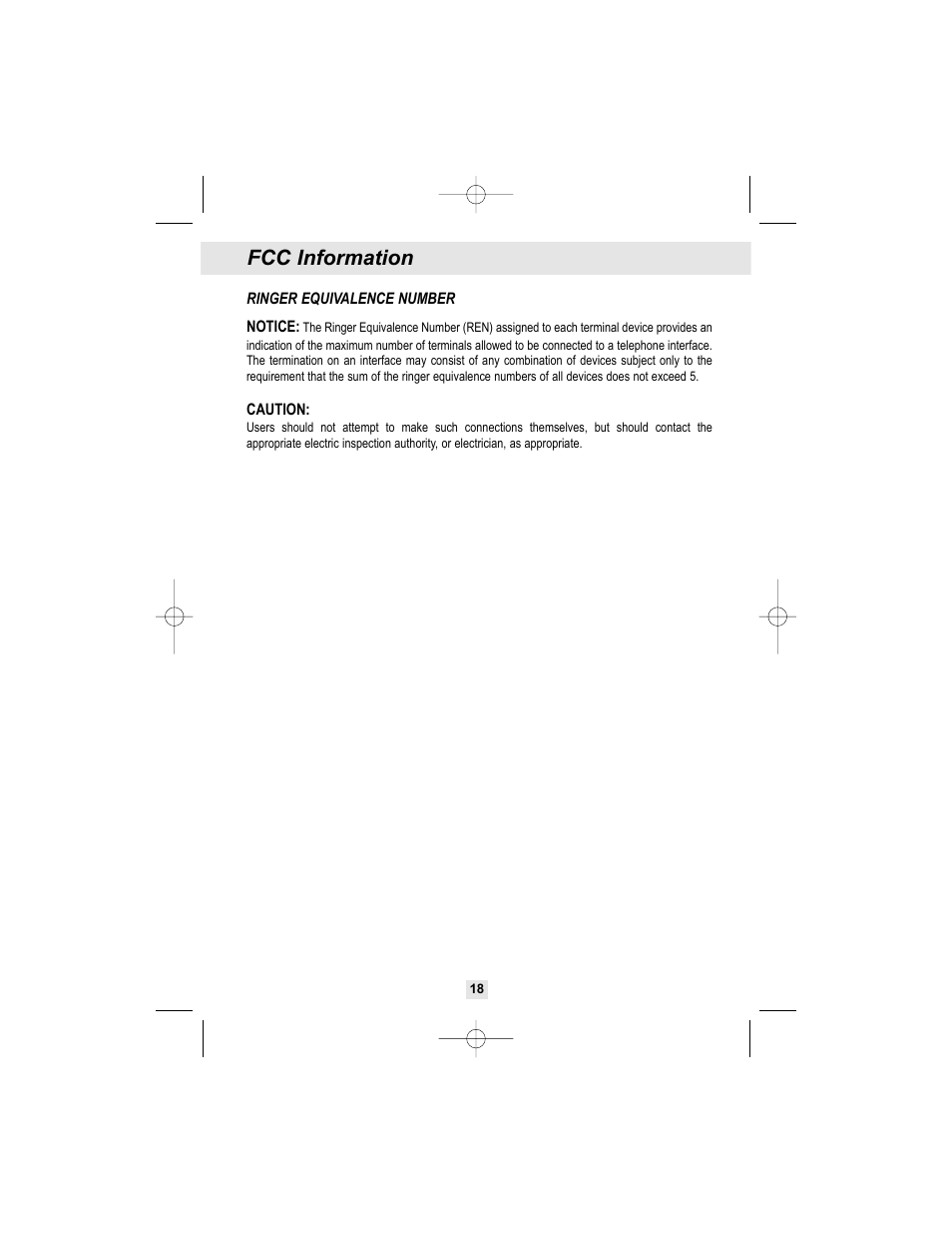 Fcc information | Curtis TC972 User Manual | Page 19 / 19