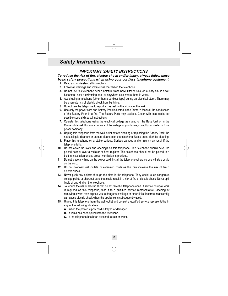 Safety instructions | Curtis TC972 User Manual | Page 3 / 19