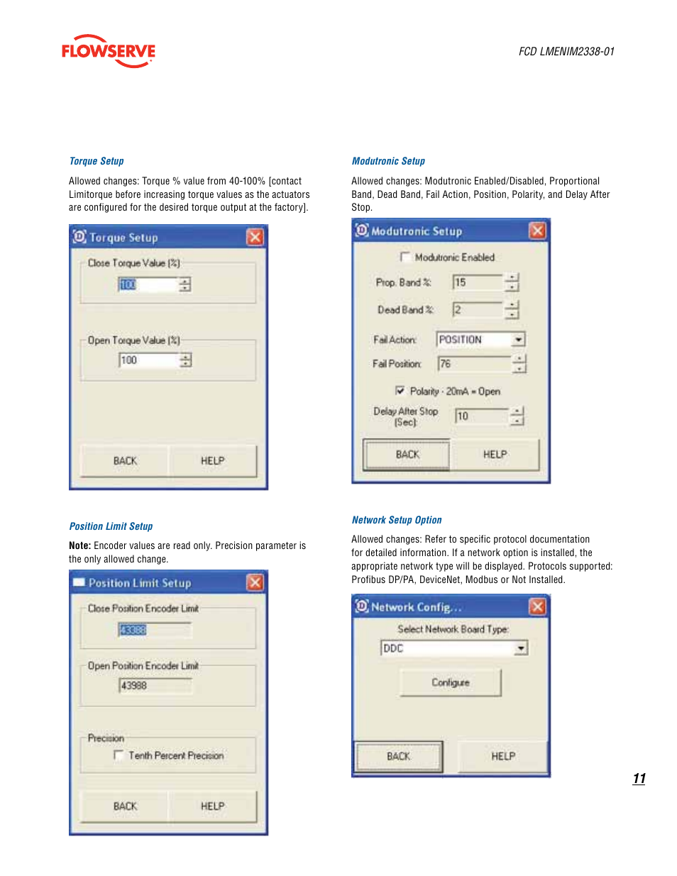 Flowserve MX Dashboard
 Limitorque User Manual | Page 11 / 28