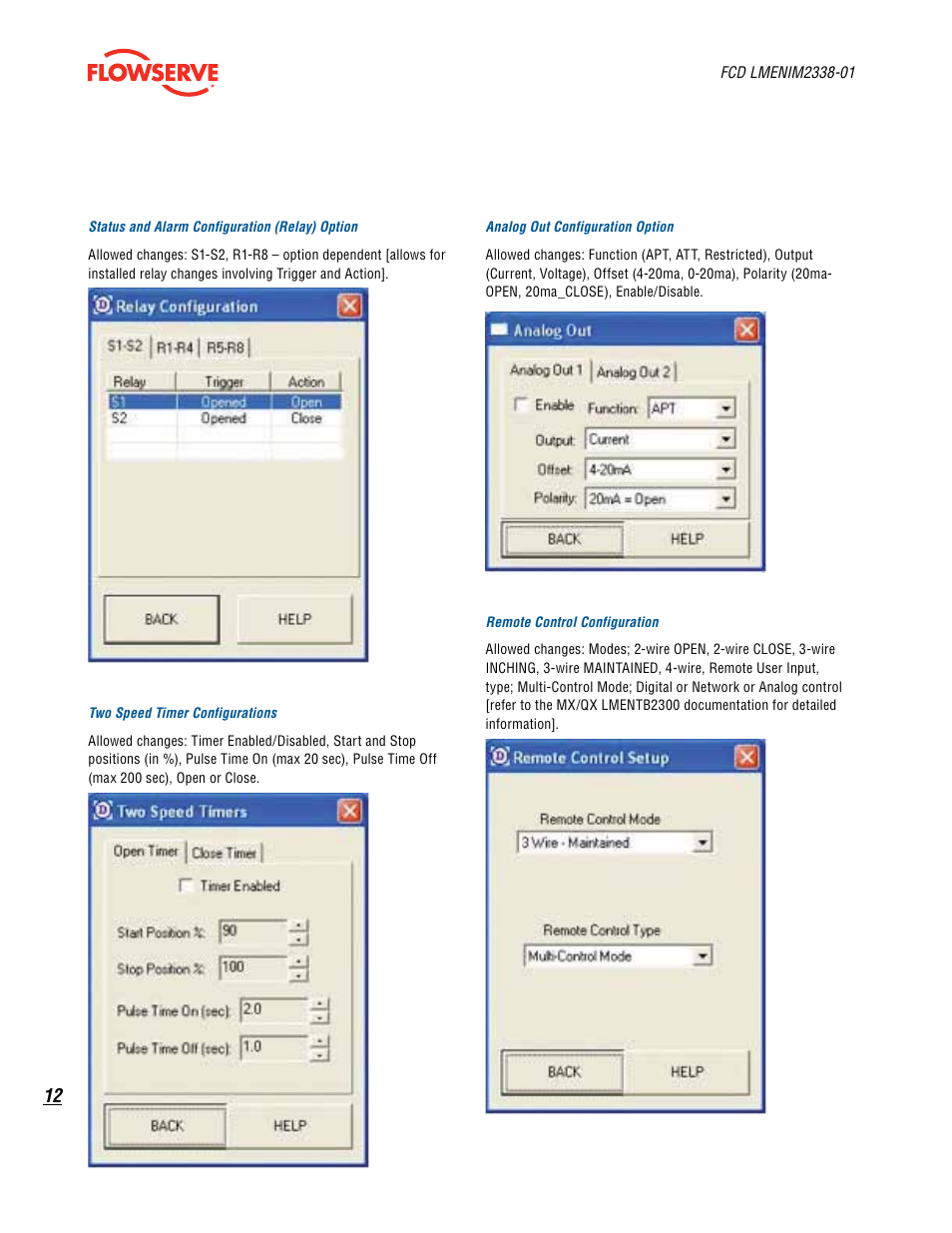 Flowserve MX Dashboard
 Limitorque User Manual | Page 12 / 28