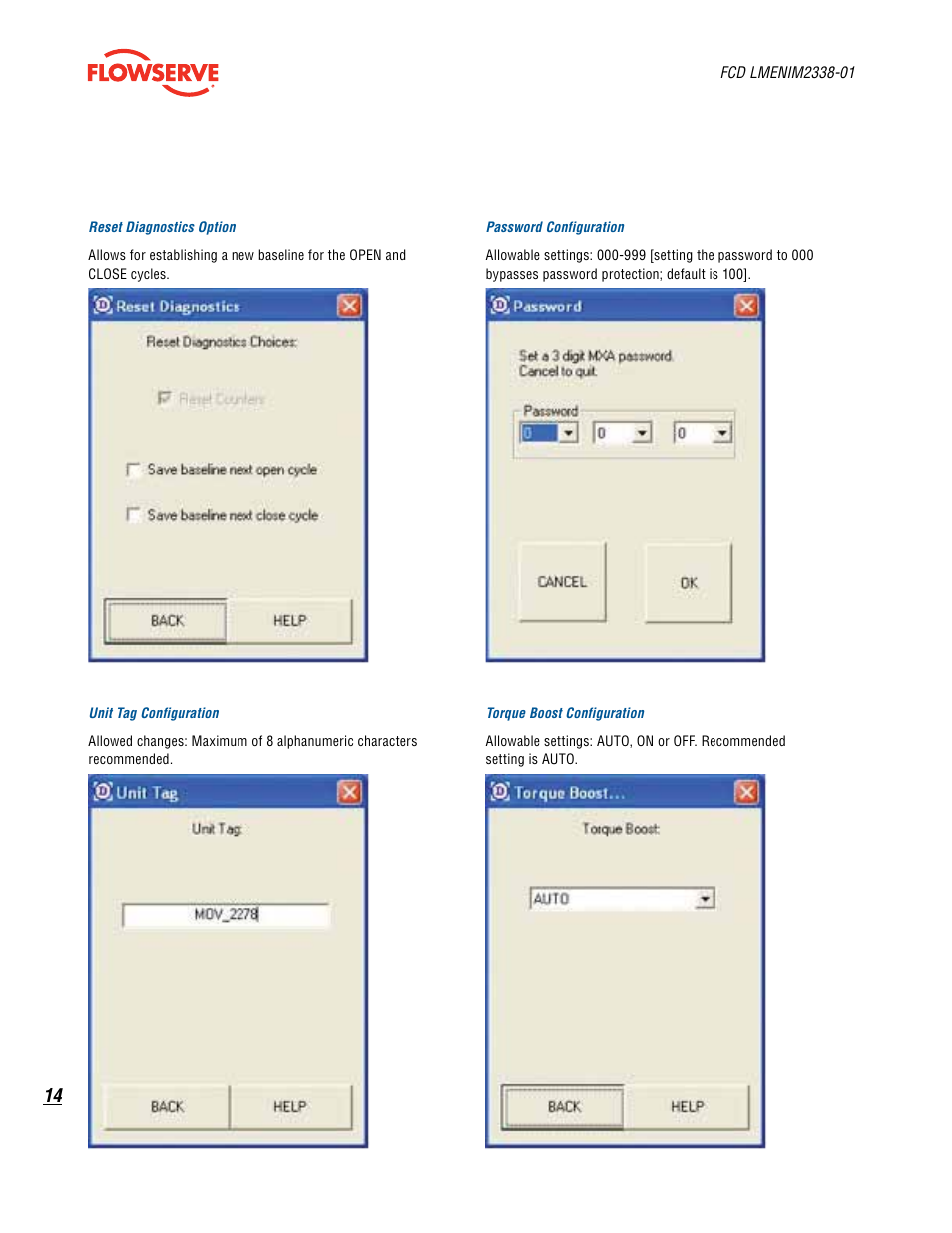 Flowserve MX Dashboard
 Limitorque User Manual | Page 14 / 28