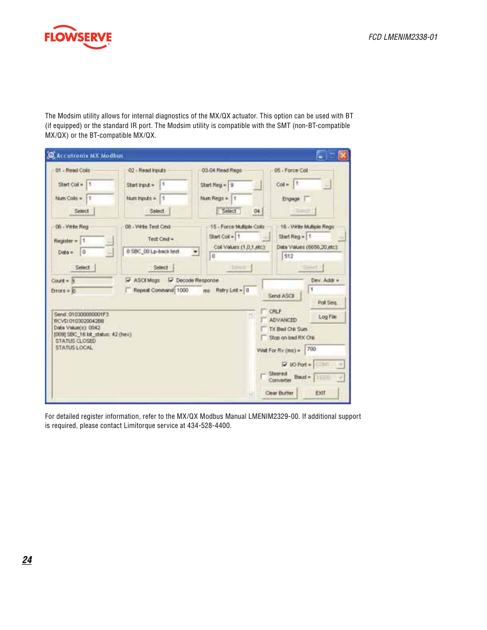 Flowserve MX Dashboard
 Limitorque User Manual | Page 24 / 28