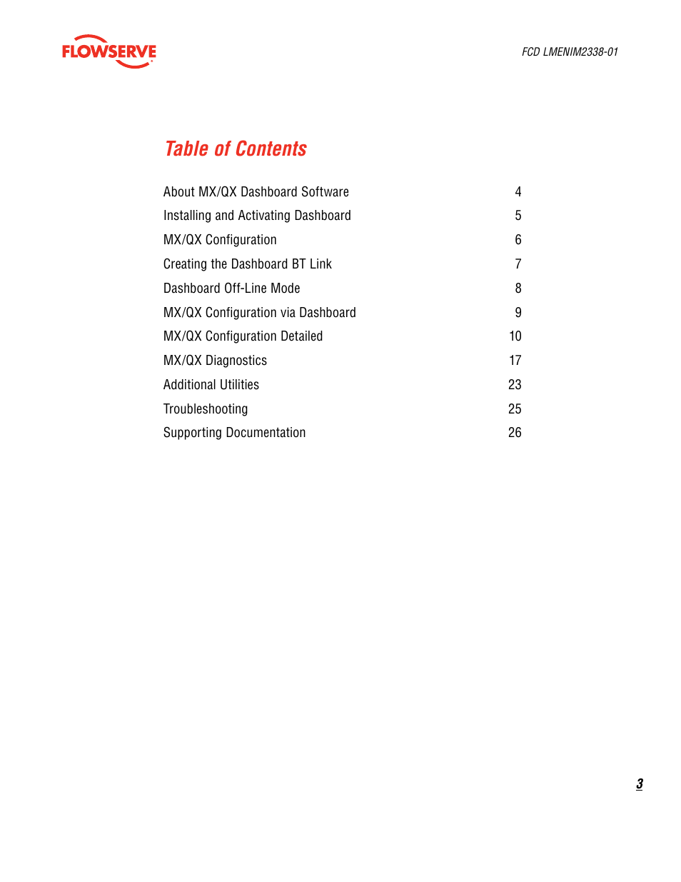Flowserve MX Dashboard
 Limitorque User Manual | Page 3 / 28
