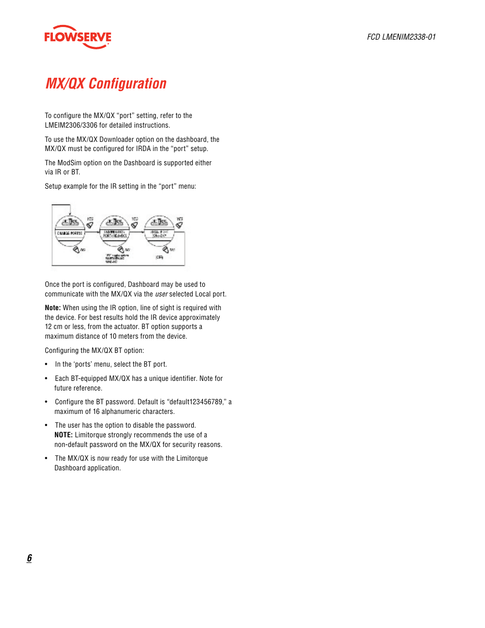 Mx/qx configuration | Flowserve MX Dashboard
 Limitorque User Manual | Page 6 / 28
