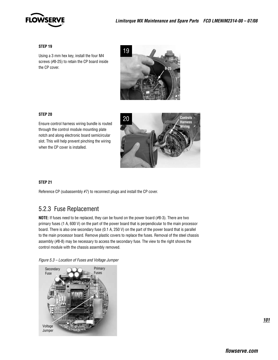 3 fuse replacement | Flowserve MX
 Limitorque User Manual | Page 109 / 164