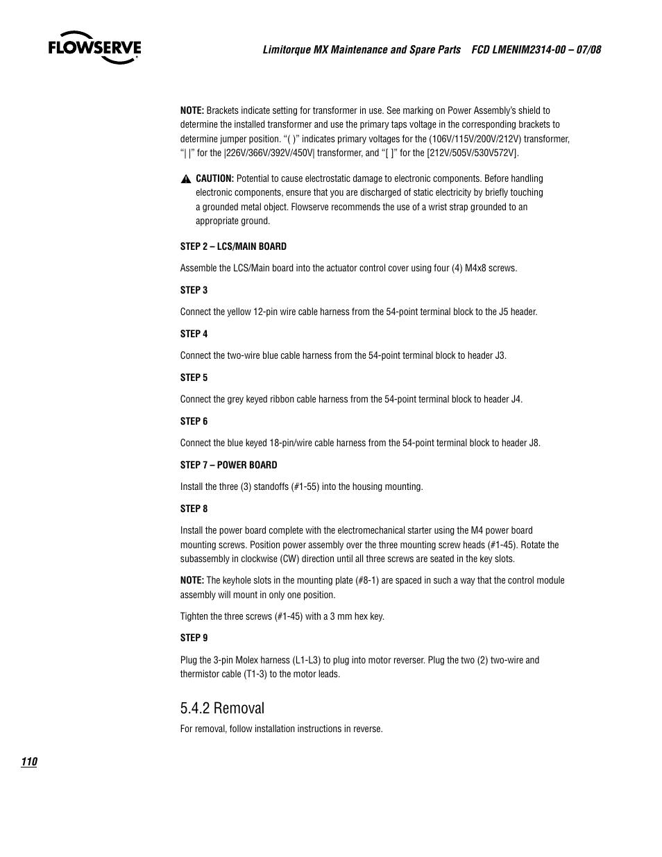 2 removal | Flowserve MX
 Limitorque User Manual | Page 118 / 164
