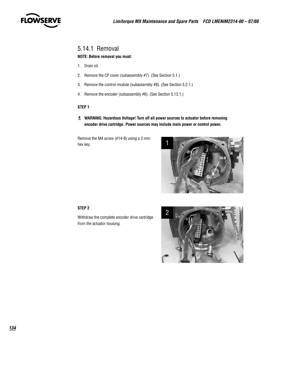 1 removal | Flowserve MX
 Limitorque User Manual | Page 142 / 164