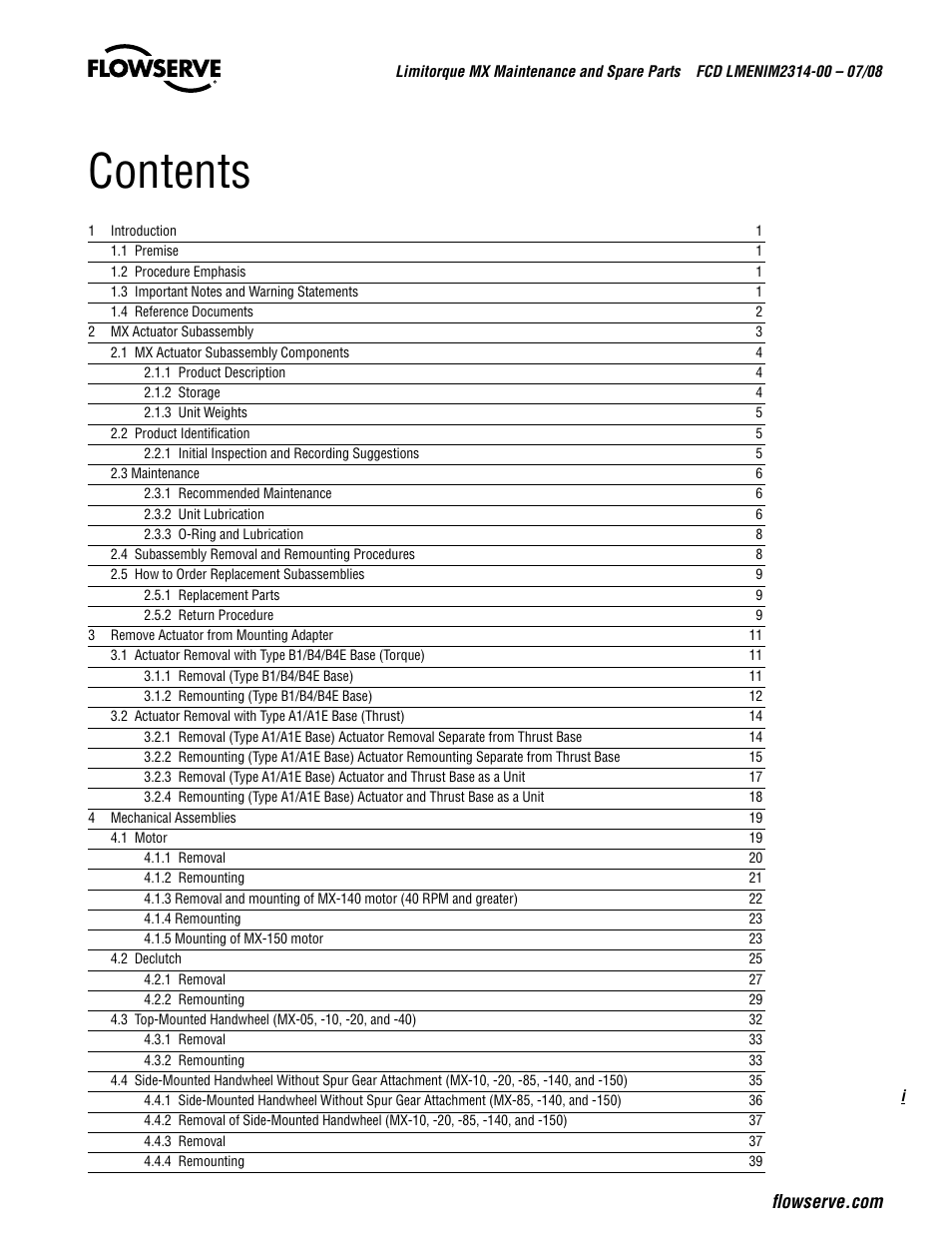 Flowserve MX
 Limitorque User Manual | Page 3 / 164