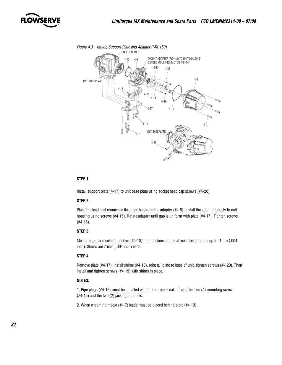 Flowserve MX
 Limitorque User Manual | Page 32 / 164