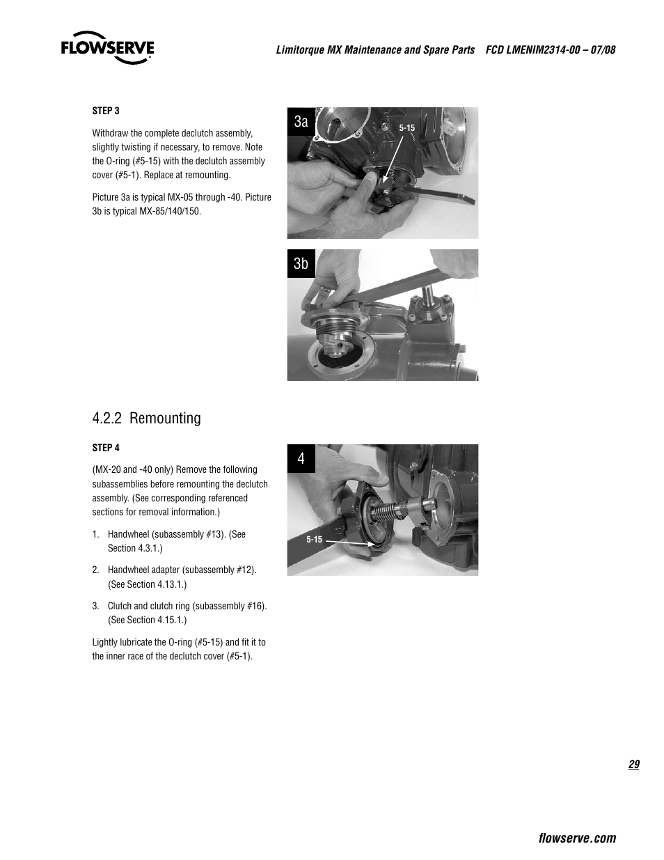 3b 4.2.2 remounting | Flowserve MX
 Limitorque User Manual | Page 37 / 164