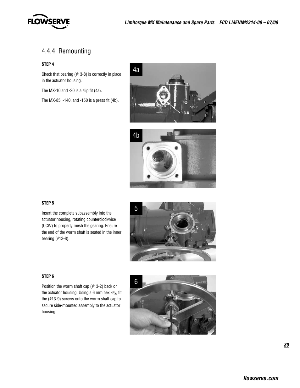 4 remounting | Flowserve MX
 Limitorque User Manual | Page 47 / 164