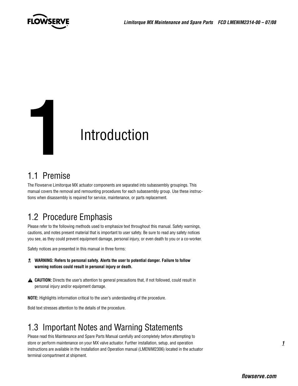 Introduction | Flowserve MX
 Limitorque User Manual | Page 9 / 164