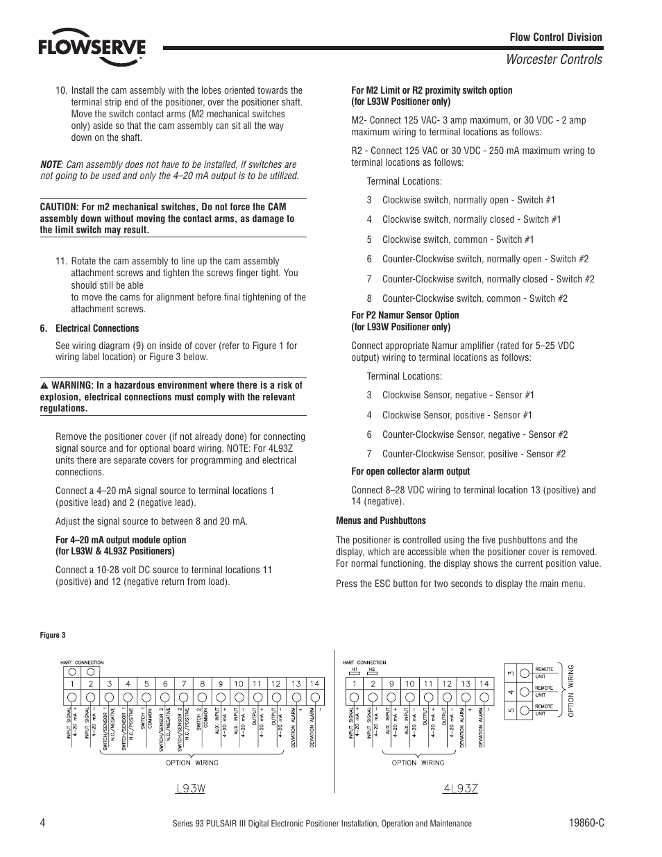 Worcester controls | Flowserve 93 Series PULSAIR III User Manual | Page 4 / 8