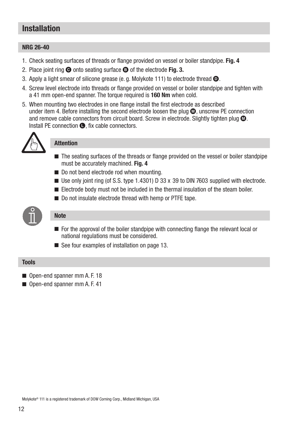 Installation | Flowserve NRG 26-40 User Manual | Page 12 / 28