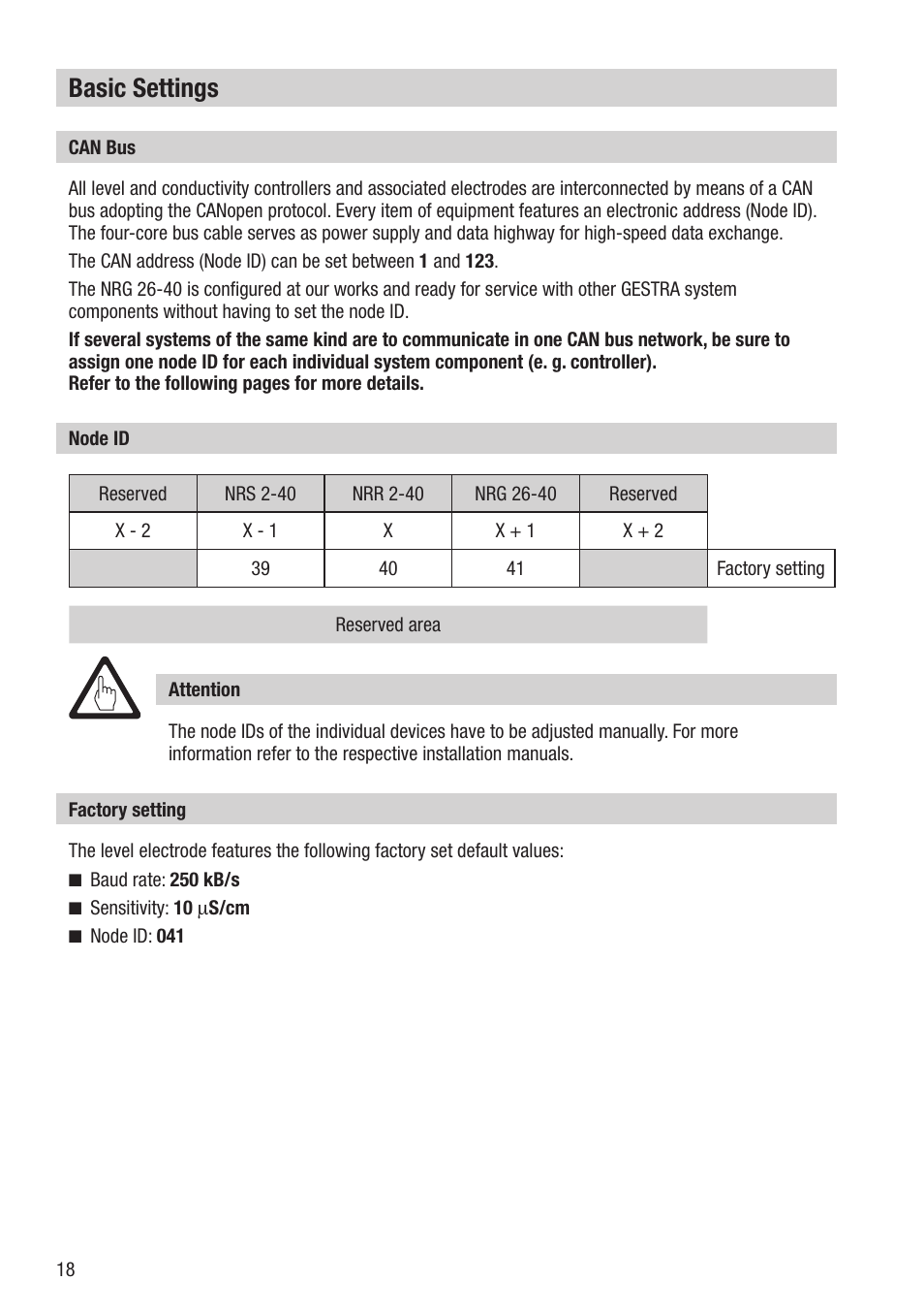 Basic settings | Flowserve NRG 26-40 User Manual | Page 18 / 28