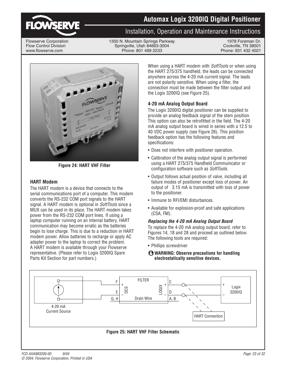 Automax logix 3200iq digital positioner | Flowserve Logix 3200IQ Digital Positioner User Manual | Page 23 / 32
