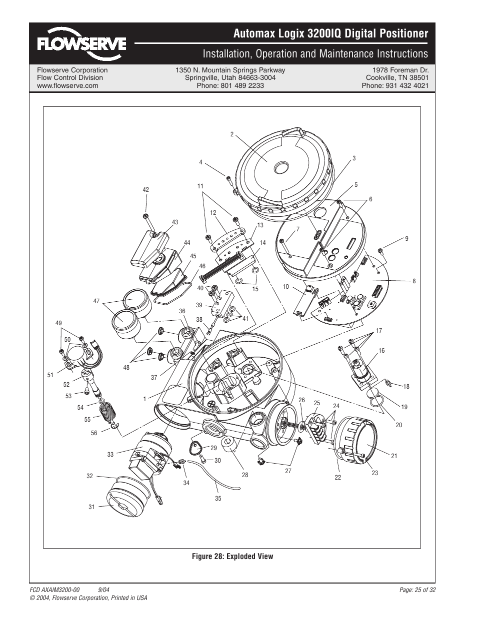 Automax logix 3200iq digital positioner | Flowserve Logix 3200IQ Digital Positioner User Manual | Page 25 / 32