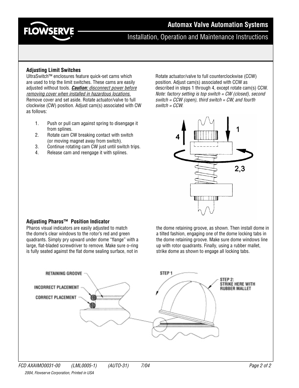 Flowserve XL UltraSwitch User Manual | Page 2 / 2