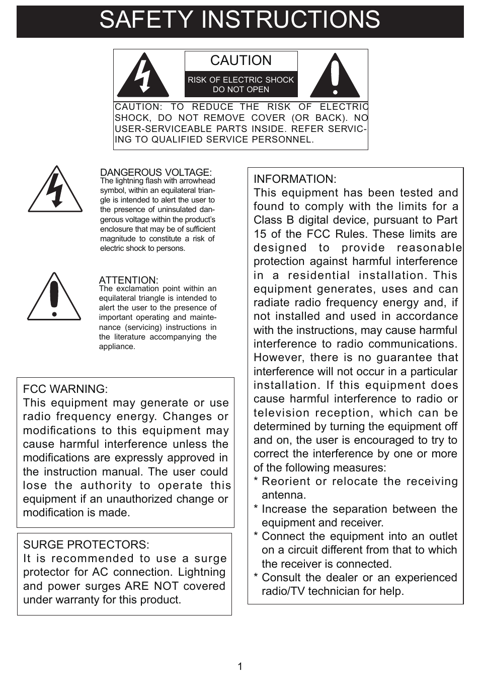 Safety instructions, Caution | Curtis iP217UK User Manual | Page 2 / 9