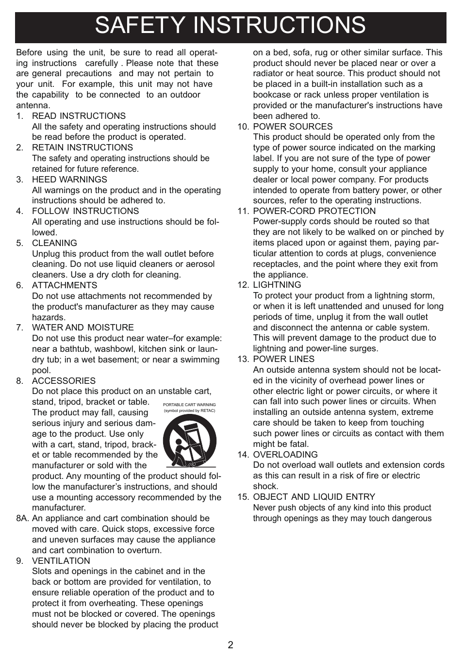 Safety instructions | Curtis iP217UK User Manual | Page 3 / 9